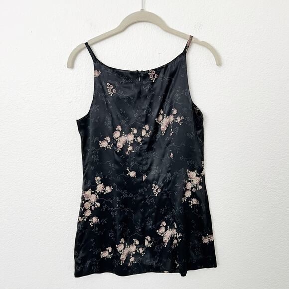 [Vintage] All That Jazz 90s Y2K Floral Satin High Neck Halter Blouse Sz Small S - Picture 2 of 9